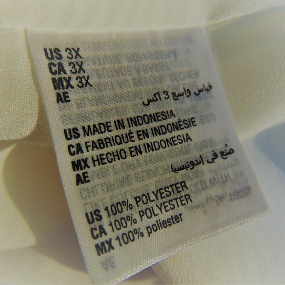 Inc White Sleeveless Chiffon Tank Sz 3X NWT - Picture 6 of 7